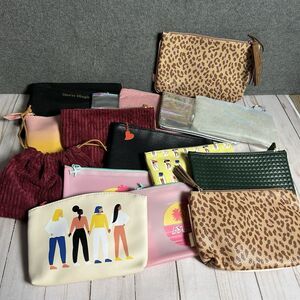 IPSY 16 Bag Lot Cheetah Leopard Velvet Red Yellow Green Pink Black Makeup #25